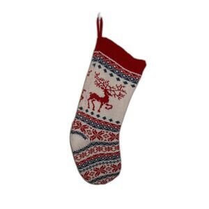 Vintage knit‎ stocking Christmas reindeer